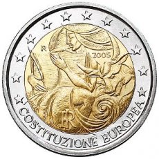 05-ITA-2E Italië 2 Euro 2005, Europese Grondwet, FDC