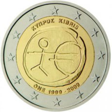 Cyprus 2 Euro 2009, EMU 10 Jaar Euro, FDC