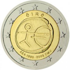 09-IER-2E Ierland 2 Euro 2009, EMU 10 Jaar Euro, FDC
