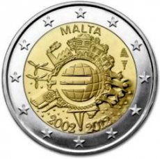 Malta 2 Euro 2012, 10 Jaar Chartale Euro, FDC