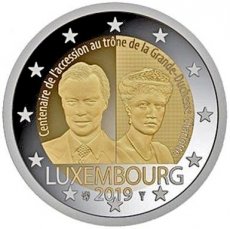 Luxemburg 2 Euro 2019, Huwelijk Charlotte met muntmeesterteken Leeuw, FDC